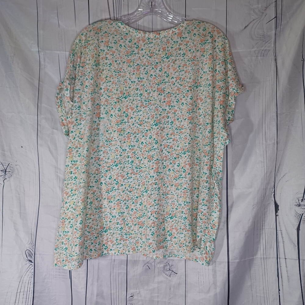 Lucky Brand V-Neck Floral Print Women's Button Down Top - Picture 8 of 12